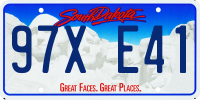 SD license plate 97XE41