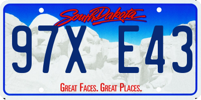 SD license plate 97XE43