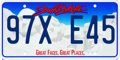 SD license plate 97XE45