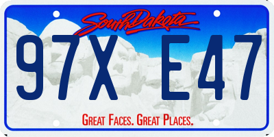 SD license plate 97XE47