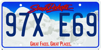 SD license plate 97XE69