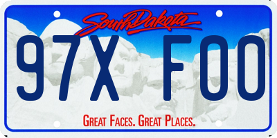 SD license plate 97XF00