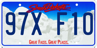SD license plate 97XF10