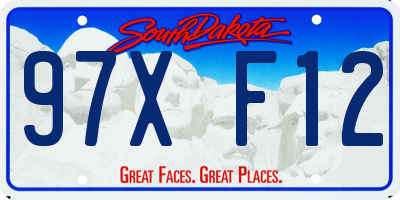SD license plate 97XF12