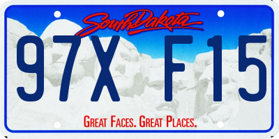 SD license plate 97XF15