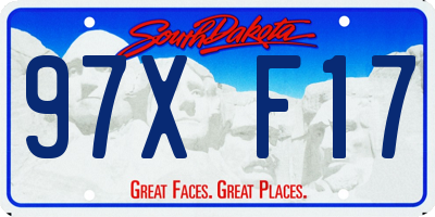 SD license plate 97XF17
