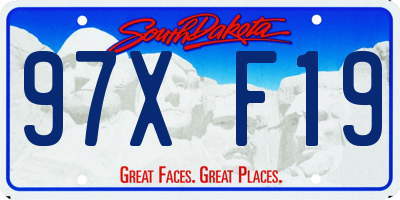 SD license plate 97XF19
