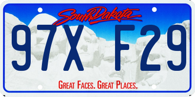 SD license plate 97XF29