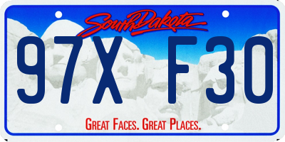 SD license plate 97XF30