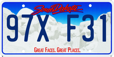 SD license plate 97XF31