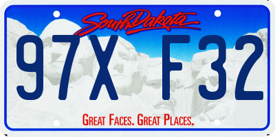 SD license plate 97XF32
