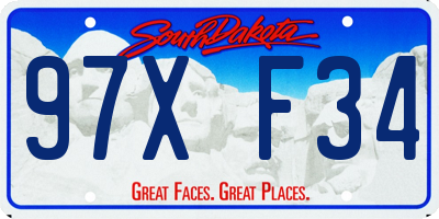 SD license plate 97XF34