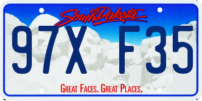 SD license plate 97XF35