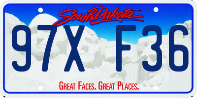 SD license plate 97XF36