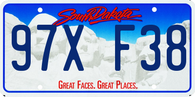 SD license plate 97XF38
