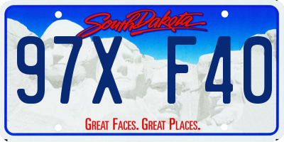 SD license plate 97XF40