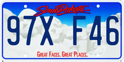 SD license plate 97XF46