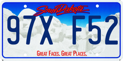 SD license plate 97XF52