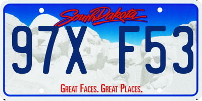 SD license plate 97XF53