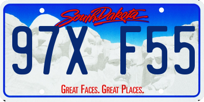 SD license plate 97XF55