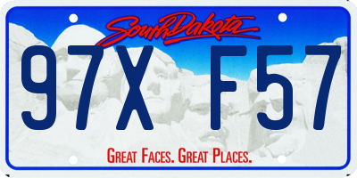 SD license plate 97XF57