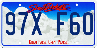 SD license plate 97XF60
