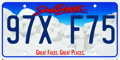 SD license plate 97XF75