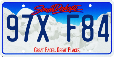 SD license plate 97XF84