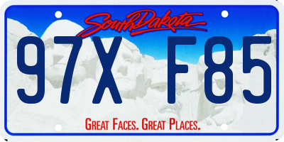 SD license plate 97XF85