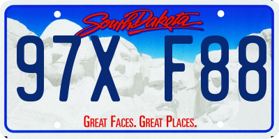 SD license plate 97XF88