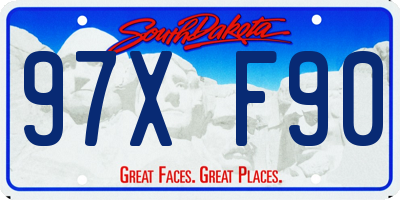 SD license plate 97XF90