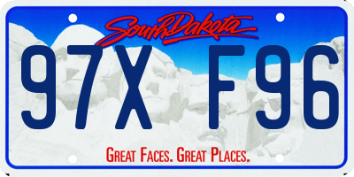 SD license plate 97XF96