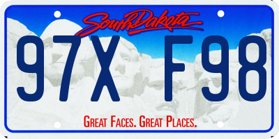 SD license plate 97XF98