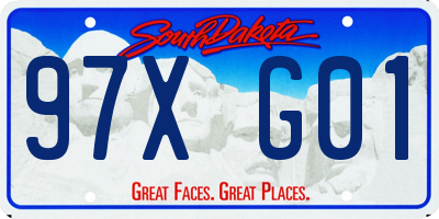 SD license plate 97XG01