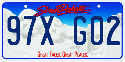 SD license plate 97XG02
