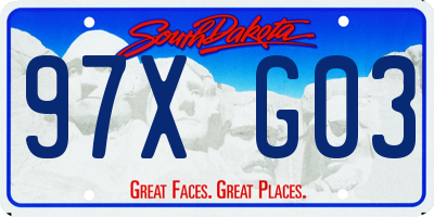 SD license plate 97XG03