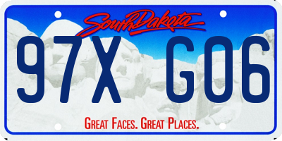 SD license plate 97XG06
