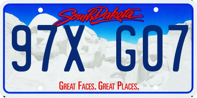 SD license plate 97XG07