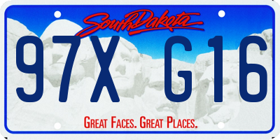 SD license plate 97XG16