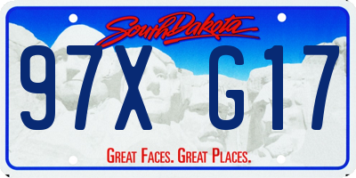 SD license plate 97XG17