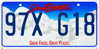 SD license plate 97XG18