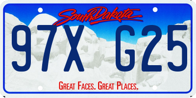 SD license plate 97XG25