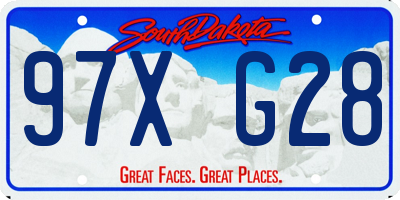 SD license plate 97XG28