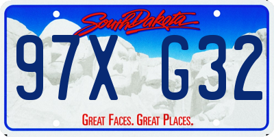 SD license plate 97XG32