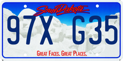 SD license plate 97XG35