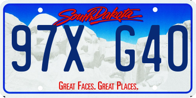 SD license plate 97XG40