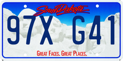 SD license plate 97XG41