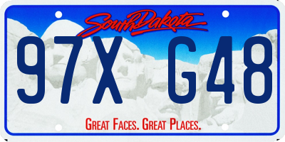 SD license plate 97XG48