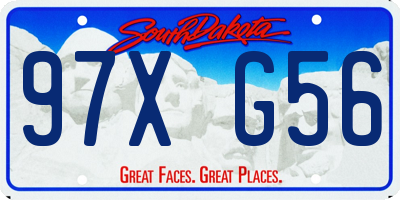 SD license plate 97XG56