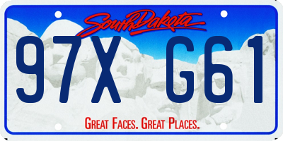SD license plate 97XG61